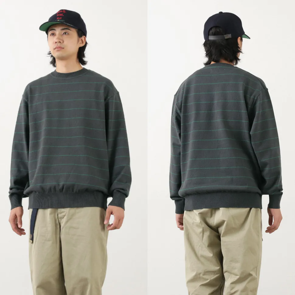 YONETOMI NEW BASIC / Wave Cotton Knit Pullover Striped