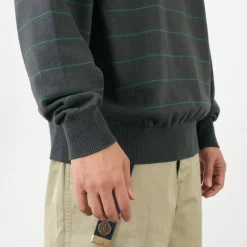 YONETOMI NEW BASIC / Wave Cotton Knit Pullover Striped