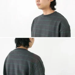 YONETOMI NEW BASIC / Wave Cotton Knit Pullover Striped